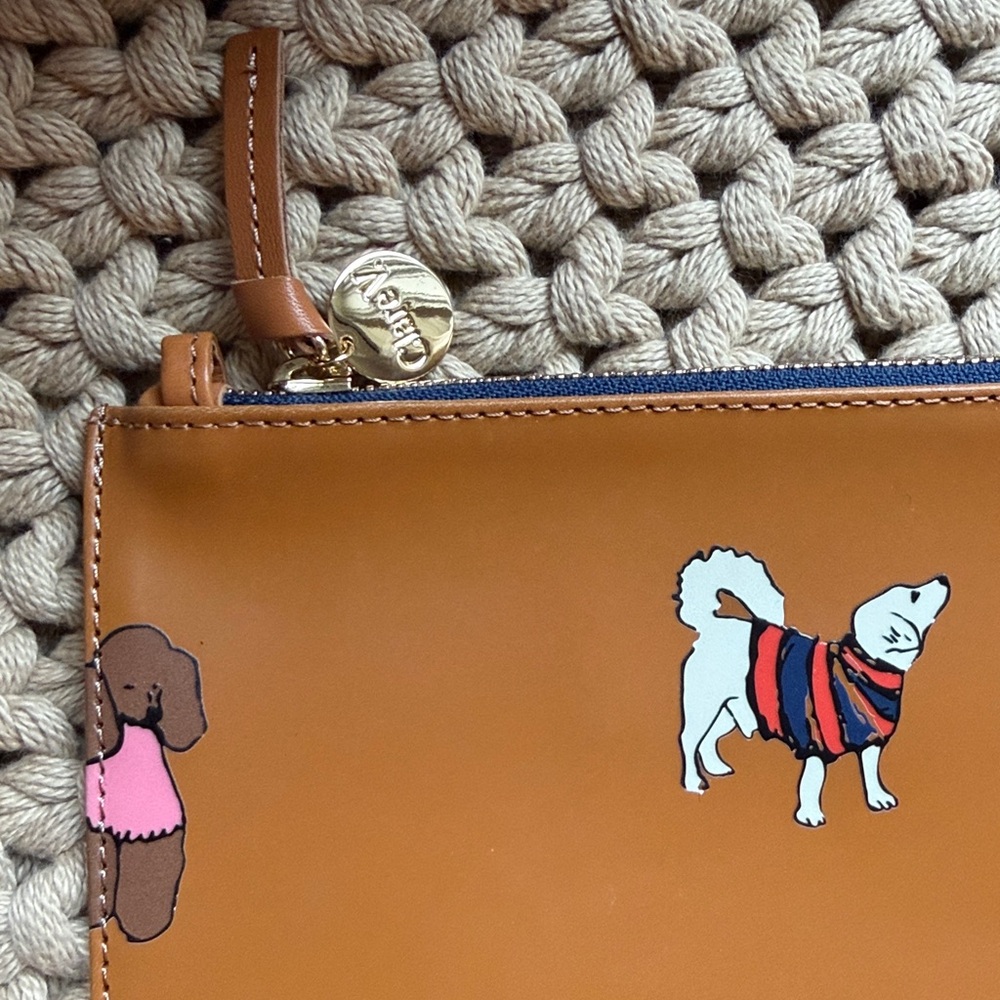 Clare V Paco Dog Flat Clutch Leather Pouch - Picture 2 of 5
